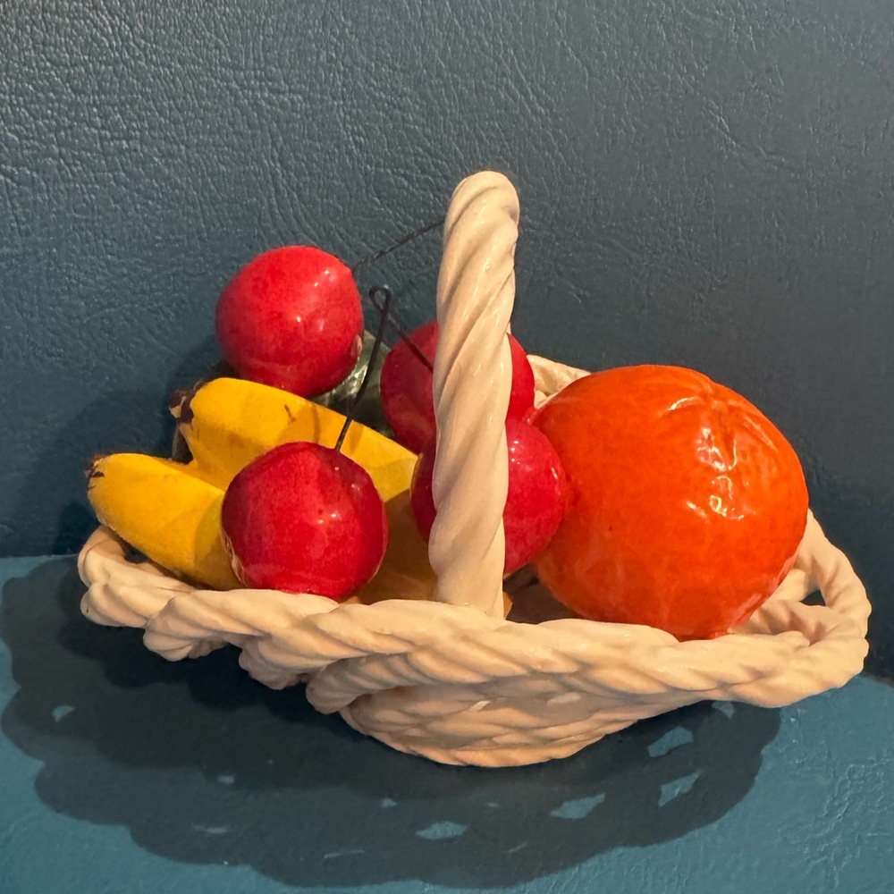 Italian Vintage Capodimonte Fruit Basket